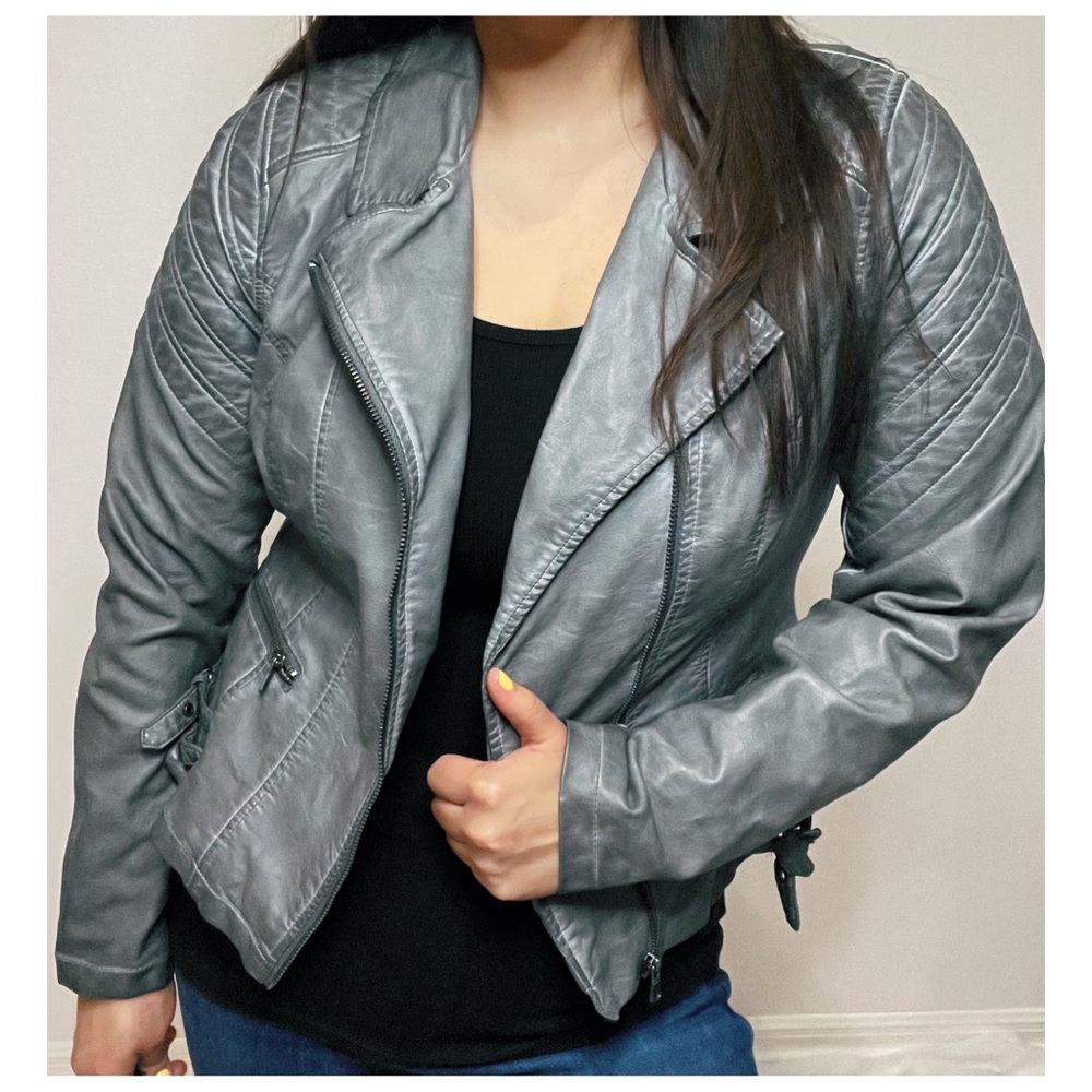 Maurices Gray Faux Leather Jacket